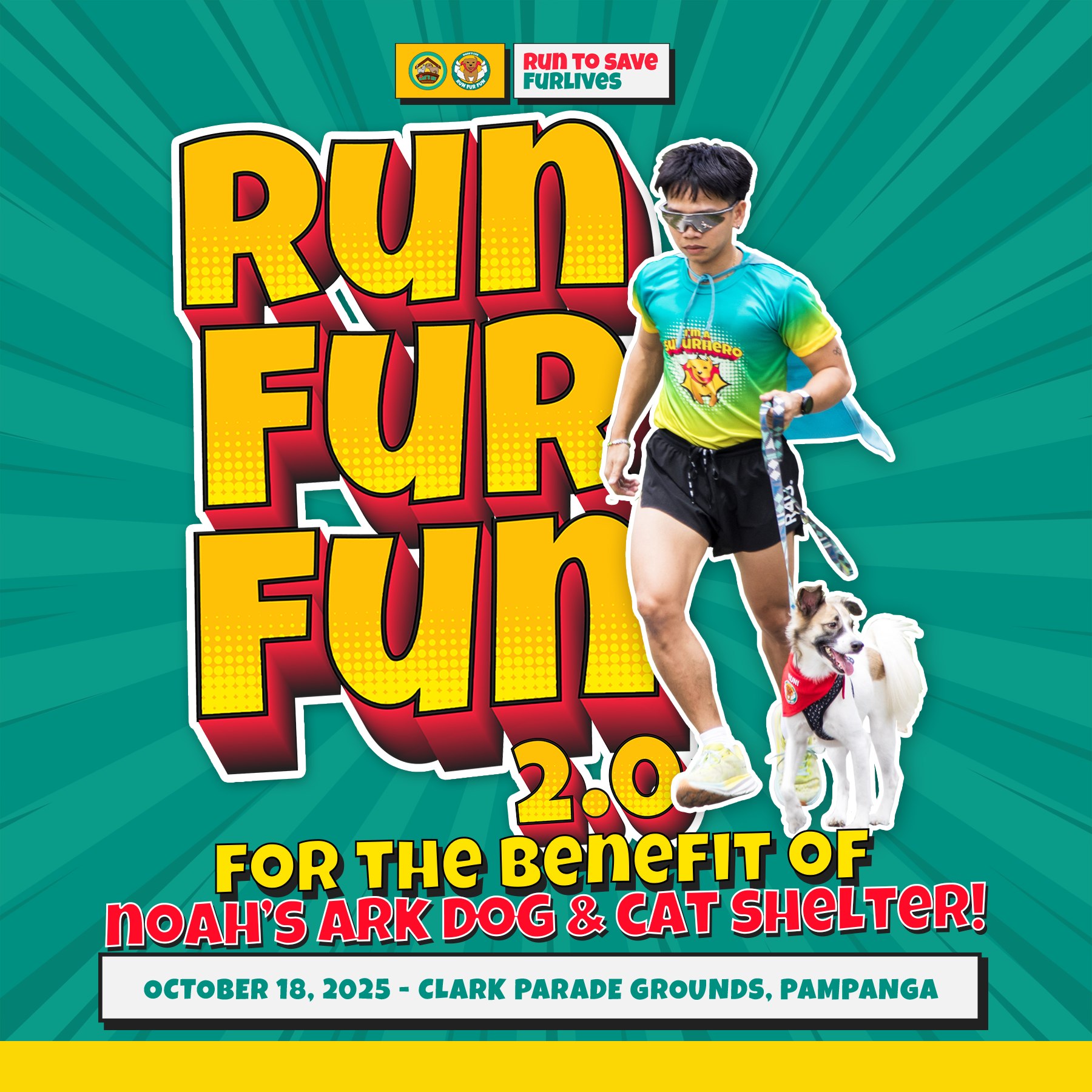 Fun Run participant with a dog